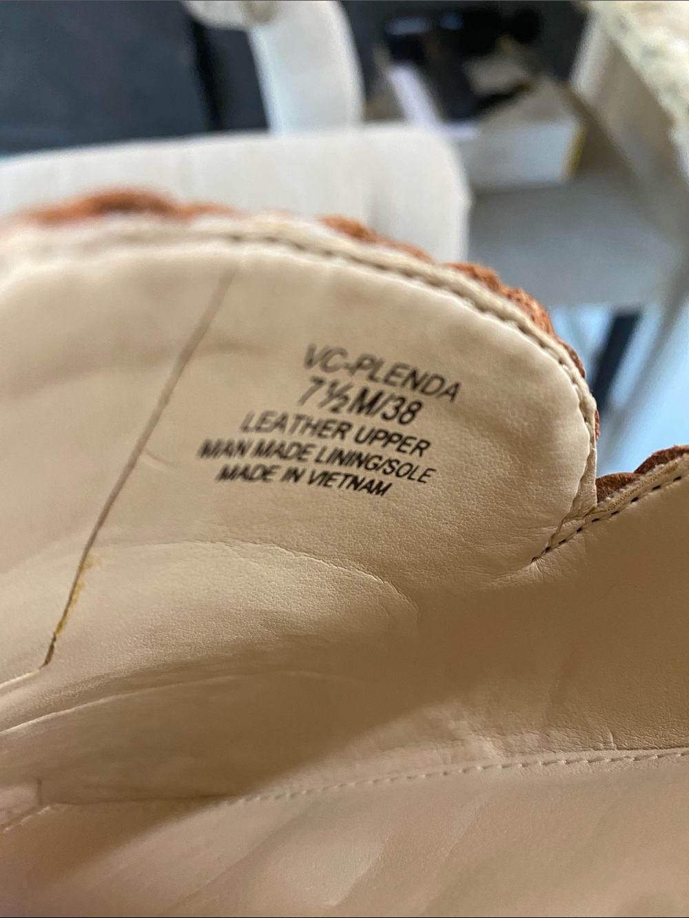 Vince Camuto NEW Cognac Braided Leather Slip-On Mules / Sz 7.5 - Picture 4 of 14